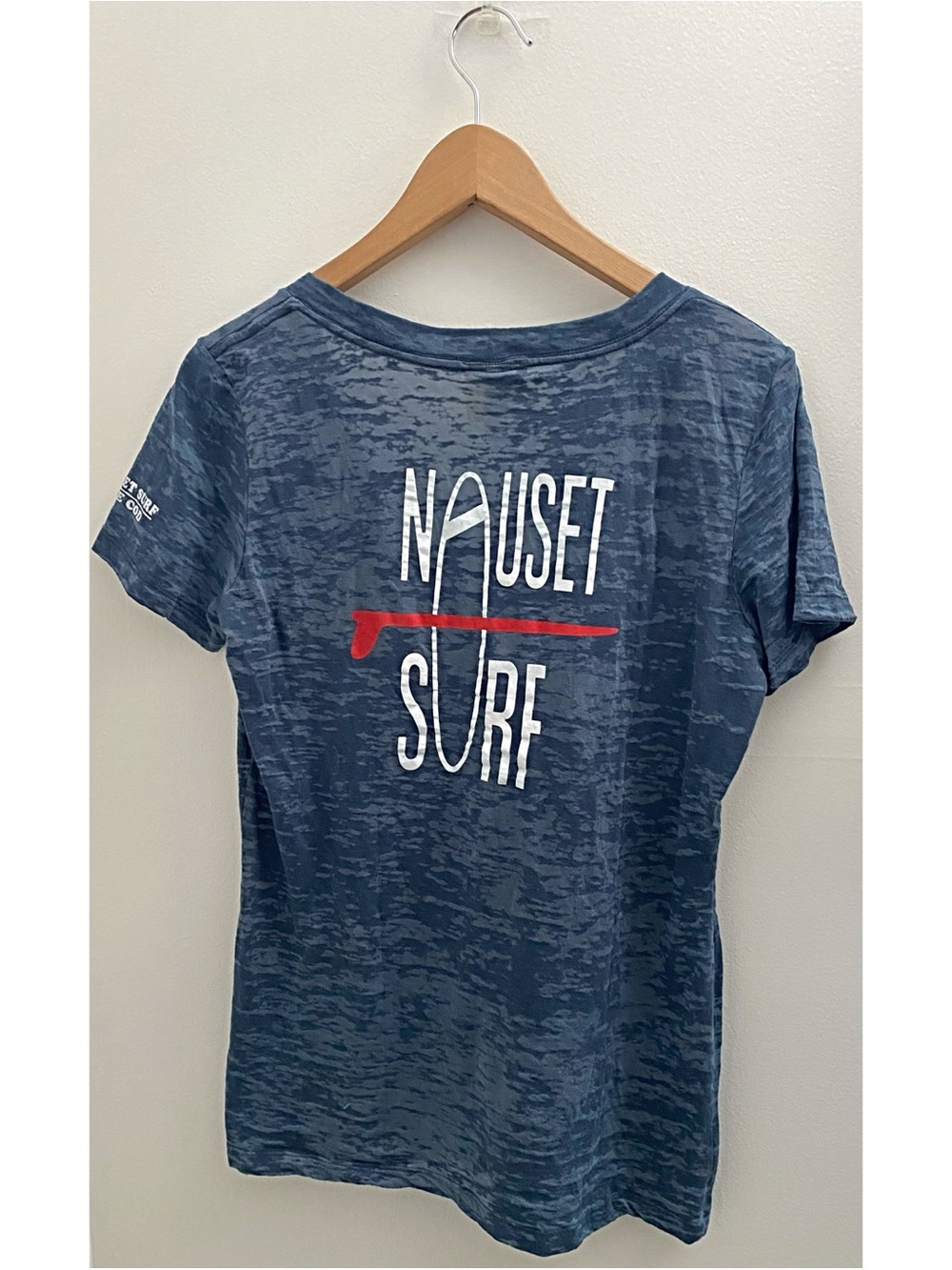 Nauset Surf Cape Code Blue V-Neck Short Sleeve Shirt Size XL